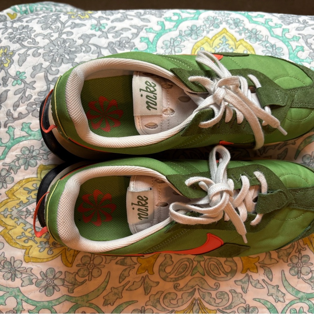 Nike Green Retro Sneakers with Suede Finish